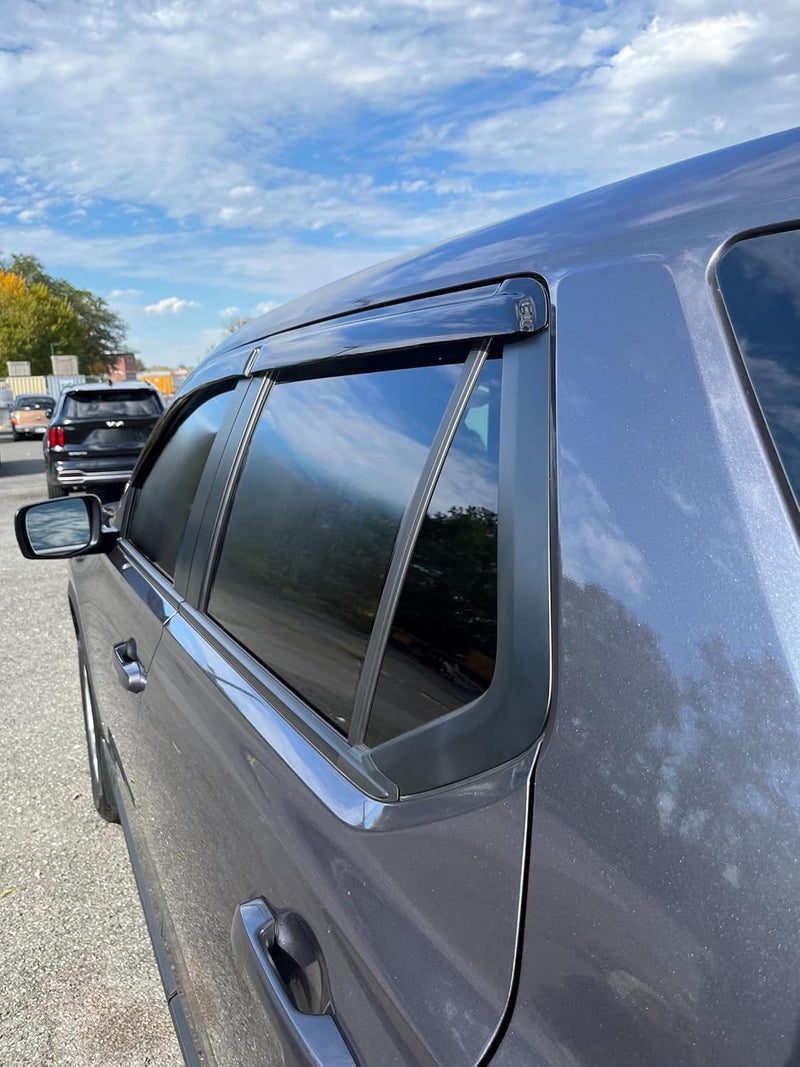 Optimal Co 2023-2026 Tape-On Rain Guards for Honda Pilot Side Window Deflector Visors LX Sport EX-L TrailSport Touring Elite Smoke Tinted Vent Shades 2024 2025 - Image 3